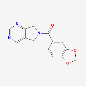 molecular formula C14H11N3O3 B2752775 6-(2H-1,3-benzodioxole-5-carbonyl)-5H,6H,7H-pyrrolo[3,4-d]pyrimidine CAS No. 1448036-06-3