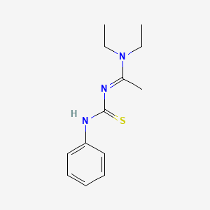 molecular formula C13H19N3S B2752790 (E)-N,N-diethyl-N'-(phenylcarbamothioyl)acetimidamide CAS No. 952612-49-6