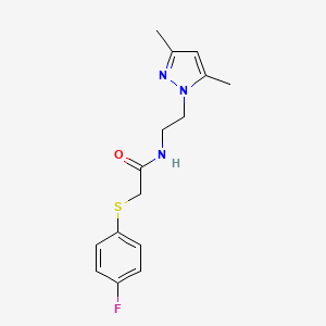 N-(2-(3,5-dimethyl-1H-pyrazol-1-yl)ethyl)-2-((4-fluorophenyl)thio)acetamide