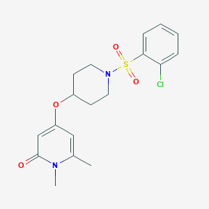 4-((1-((2-chlorophenyl)sulfonyl)piperidin-4-yl)oxy)-1,6-dimethylpyridin-2(1H)-one