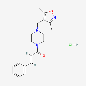 (E)-1-(4-((3,5-dimethylisoxazol-4-yl)methyl)piperazin-1-yl)-3-phenylprop-2-en-1-one hydrochloride