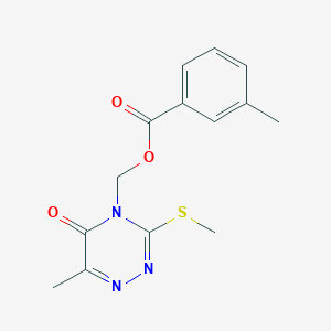 (6-Methyl-3-methylsulfanyl-5-oxo-1,2,4-triazin-4-yl)methyl 3-methylbenzoate