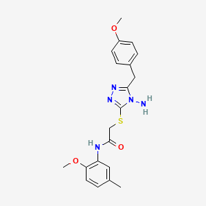 2-((4-amino-5-(4-methoxybenzyl)-4H-1,2,4-triazol-3-yl)thio)-N-(2-methoxy-5-methylphenyl)acetamide