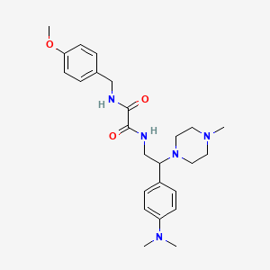 molecular formula C25H35N5O3 B2752827 N1-(2-(4-(二甲基氨基)苯基)-2-(4-甲基哌嗪-1-基)乙基)-N2-(4-甲氧基苄)草酰胺 CAS No. 941914-07-4