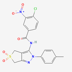 4-chloro-N-[2-(4-methylphenyl)-5,5-dioxo-2H,4H,6H-5lambda6-thieno[3,4-c]pyrazol-3-yl]-3-nitrobenzamide