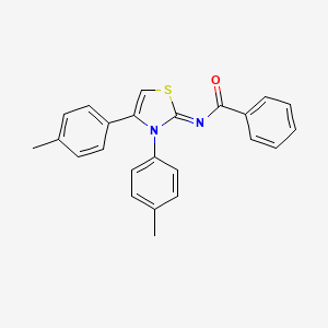 molecular formula C24H20N2OS B2752833 N-[3,4-双(4-甲基苯基)-1,3-噻唑-2-基亚甲基]苯甲酰胺 CAS No. 327077-63-4