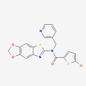 molecular formula C19H12BrN3O3S2 B2752837 N-([1,3]dioxolo[4',5':4,5]benzo[1,2-d]thiazol-6-yl)-5-bromo-N-(pyridin-3-ylmethyl)thiophene-2-carboxamide CAS No. 891114-69-5