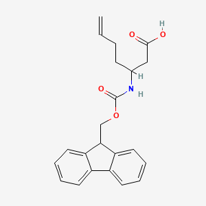 molecular formula C22H23NO4 B2752839 N-Fmoc-(+/-)-3-amino-hept-6-enoic acid CAS No. 1823291-88-8