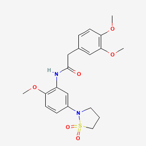 molecular formula C20H24N2O6S B2752844 2-(3,4-dimethoxyphenyl)-N-(5-(1,1-dioxidoisothiazolidin-2-yl)-2-methoxyphenyl)acetamide CAS No. 946339-19-1