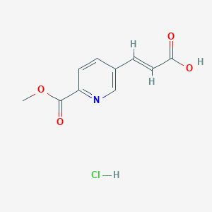 molecular formula C10H10ClNO4 B2752853 (2E)-3-[6-(methoxycarbonyl)pyridin-3-yl]prop-2-enoic acid hydrochloride CAS No. 2128297-60-7