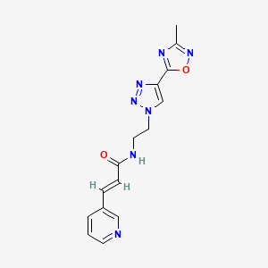 molecular formula C15H15N7O2 B2752854 (E)-N-(2-(4-(3-methyl-1,2,4-oxadiazol-5-yl)-1H-1,2,3-triazol-1-yl)ethyl)-3-(pyridin-3-yl)acrylamide CAS No. 2035003-38-2
