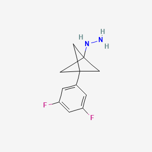 molecular formula C11H12F2N2 B2752855 [3-(3,5-Difluorophenyl)-1-bicyclo[1.1.1]pentanyl]hydrazine CAS No. 2287316-57-6