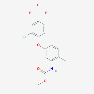molecular formula C16H13ClF3NO3 B2752856 methyl N-{5-[2-chloro-4-(trifluoromethyl)phenoxy]-2-methylphenyl}carbamate CAS No. 866153-11-9