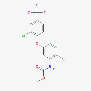 molecular formula C16H13ClF3NO3 B2752856 甲基-N-{5-[2-氯-4-(三氟甲基)苯氧基]-2-甲基苯基}碳酸酯 CAS No. 866153-11-9