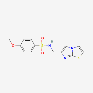 molecular formula C13H13N3O3S2 B2752857 N-(咪唑并[2,1-b]噻唑-6-基甲基)-4-甲氧基苯磺酰胺 CAS No. 852453-45-3