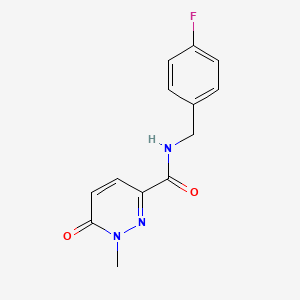 molecular formula C13H12FN3O2 B2752859 N-(4-fluorobenzyl)-1-methyl-6-oxo-1,6-dihydropyridazine-3-carboxamide CAS No. 852166-33-7