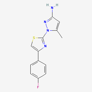 molecular formula C13H11FN4S B2752863 1-[4-(4-氟苯基)-1,3-噻唑-2-基]-5-甲基-1H-吡唑-3-胺 CAS No. 2097935-96-9