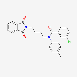 molecular formula C26H23ClN2O3 B2752864 3-chloro-N-(4-(1,3-dioxoisoindolin-2-yl)butyl)-N-(p-tolyl)benzamide CAS No. 313551-50-7