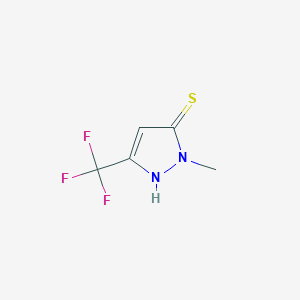 molecular formula C5H5F3N2S B2752865 2-Methyl-5-trifluoromethyl-2H-pyrazole-3-thiol CAS No. 191334-86-8