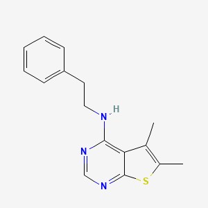 molecular formula C16H17N3S B2752866 5,6-二甲基-N-苯乙基噻吩[2,3-d]嘧啶-4-胺 CAS No. 311775-13-0