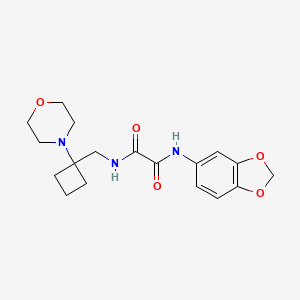 molecular formula C18H23N3O5 B2752868 N'-(1,3-Benzodioxol-5-yl)-N-[(1-morpholin-4-ylcyclobutyl)methyl]oxamide CAS No. 2380188-21-4