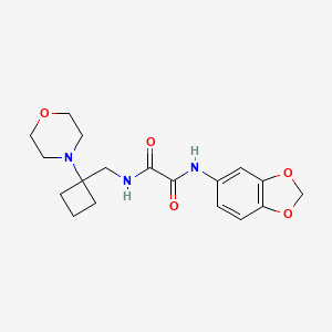 molecular formula C18H23N3O5 B2752868 N'-(2H-1,3-benzodioxol-5-yl)-N-{[1-(morpholin-4-yl)cyclobutyl]methyl}ethanediamide CAS No. 2380188-21-4