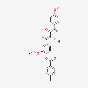 [4-[(E)-2-cyano-3-(4-methoxyanilino)-3-oxoprop-1-enyl]-2-ethoxyphenyl] 4-methylbenzoate