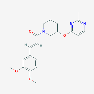 (E)-3-(3,4-dimethoxyphenyl)-1-(3-((2-methylpyrimidin-4-yl)oxy)piperidin-1-yl)prop-2-en-1-one