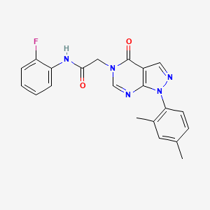 molecular formula C21H18FN5O2 B2752875 2-[1-(2,4-dimethylphenyl)-4-oxopyrazolo[3,4-d]pyrimidin-5-yl]-N-(2-fluorophenyl)acetamide CAS No. 894999-40-7