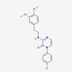 molecular formula C20H20BrN3O3 B2752883 1-(4-bromophenyl)-3-((3,4-dimethoxyphenethyl)amino)pyrazin-2(1H)-one CAS No. 899950-66-4