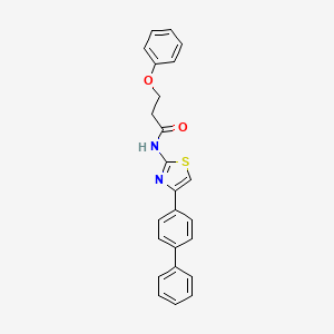 molecular formula C24H20N2O2S B2752884 N-(4-([1,1'-biphenyl]-4-yl)thiazol-2-yl)-3-phenoxypropanamide CAS No. 392249-65-9