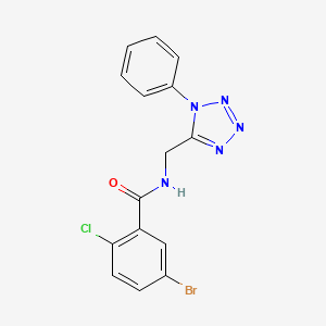 molecular formula C15H11BrClN5O B2752888 5-bromo-2-chloro-N-((1-phenyl-1H-tetrazol-5-yl)methyl)benzamide CAS No. 897615-03-1