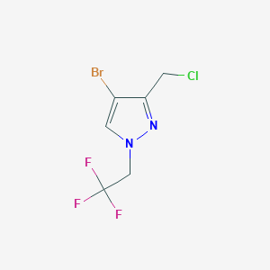 molecular formula C6H5BrClF3N2 B2752890 4-Bromo-3-(chloromethyl)-1-(2,2,2-trifluoroethyl)pyrazole CAS No. 2241139-98-8