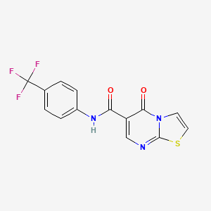 molecular formula C14H8F3N3O2S B2752891 5-氧代-N-[4-(三氟甲基)苯基]-5H-[1,3]噻唑并[3,2-a]嘧啶-6-甲酰胺 CAS No. 851943-97-0