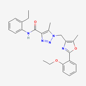 molecular formula C25H27N5O3 B2752897 1-{[2-(2-ethoxyphenyl)-5-methyl-1,3-oxazol-4-yl]methyl}-N-(2-ethylphenyl)-5-methyl-1H-1,2,3-triazole-4-carboxamide CAS No. 946355-56-2