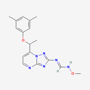 (E)-N-{7-[1-(3,5-dimethylphenoxy)ethyl]-[1,2,4]triazolo[1,5-a]pyrimidin-2-yl}-N'-methoxymethanimidamide