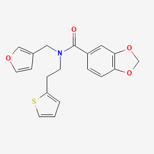 molecular formula C19H17NO4S B2752903 N-(furan-3-ylmethyl)-N-(2-(thiophen-2-yl)ethyl)benzo[d][1,3]dioxole-5-carboxamide CAS No. 1428360-09-1