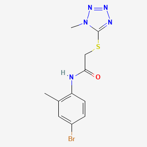 molecular formula C11H12BrN5OS B2752906 N-(4-溴-2-甲基苯基)-2-[(1-甲基-1H-1,2,3,4-四唑-5-基)磺酰基]乙酰胺 CAS No. 329779-20-6