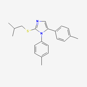 molecular formula C21H24N2S B2752915 2-(isobutylthio)-1,5-di-p-tolyl-1H-imidazole CAS No. 1207003-19-7