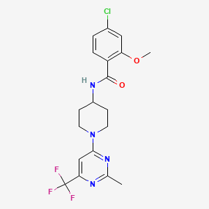 molecular formula C19H20ClF3N4O2 B2752918 4-氯-2-甲氧基-N-{1-[2-甲基-6-(三氟甲基)嘧啶-4-基]哌啶-4-基}苯甲酰胺 CAS No. 1775492-05-1