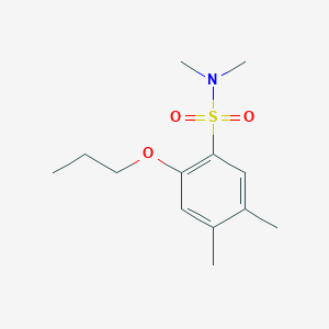 molecular formula C13H21NO3S B275292 N,N,4,5-tetramethyl-2-propoxybenzene-1-sulfonamide 