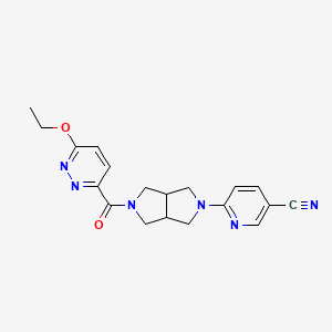 molecular formula C19H20N6O2 B2752925 6-[5-(6-Ethoxypyridazine-3-carbonyl)-octahydropyrrolo[3,4-c]pyrrol-2-yl]pyridine-3-carbonitrile CAS No. 2415455-92-2