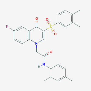 N-(2,4-dimethylphenyl)-2-(3-((3,4-dimethylphenyl)sulfonyl)-6-fluoro-4-oxoquinolin-1(4H)-yl)acetamide