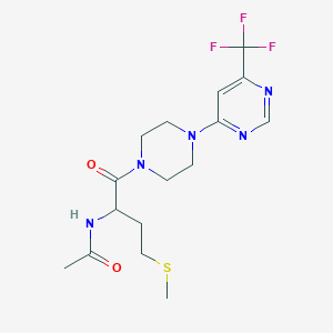 N-(4-(methylthio)-1-oxo-1-(4-(6-(trifluoromethyl)pyrimidin-4-yl)piperazin-1-yl)butan-2-yl)acetamide