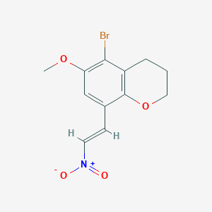 molecular formula C12H12BrNO4 B2752944 (E)-5-bromo-6-methoxy-8-(2-nitrovinyl)chroman CAS No. 303793-60-4