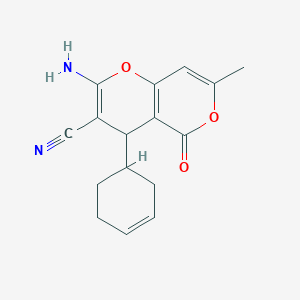 2-amino-4-(3-cyclohexenyl)-7-methyl-5-oxo-4H,5H-pyrano[4,3-b]pyran-3-carbonitrile