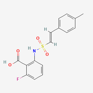 molecular formula C16H14FNO4S B2752957 2-fluoro-6-[[(E)-2-(4-methylphenyl)ethenyl]sulfonylamino]benzoic acid CAS No. 1259228-53-9