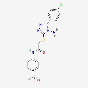 N-(4-acetylphenyl)-2-{[4-amino-5-(4-chlorophenyl)-4H-1,2,4-triazol-3-yl]sulfanyl}acetamide