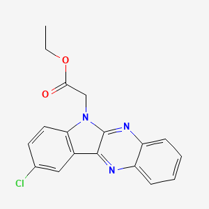 molecular formula C18H14ClN3O2 B2752960 乙酸乙酯(9-氯-6H-吲哚[2,3-b]喹喙啉-6-基)乙酸酯 CAS No. 116989-57-2