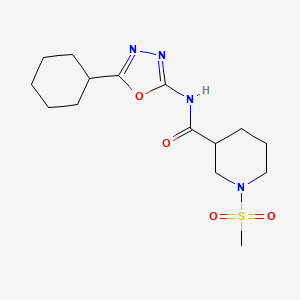 molecular formula C15H24N4O4S B2752962 N-(5-cyclohexyl-1,3,4-oxadiazol-2-yl)-1-(methylsulfonyl)piperidine-3-carboxamide CAS No. 1058399-23-7